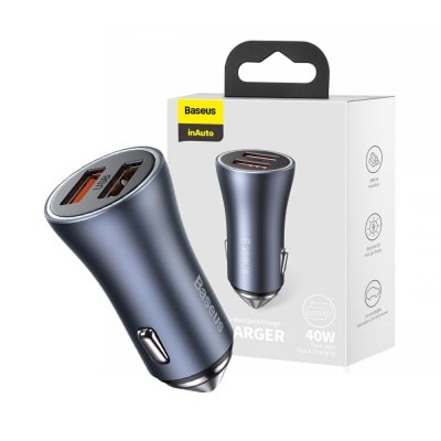 Baseus Golden Contactor Pro Dual Fast Charger U+U 40W – Dark Gray