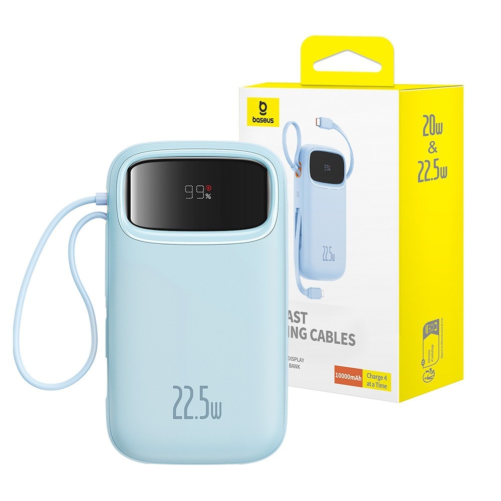 Baseus Qpow2 Dual-Cable Digital Display Fast Charge Power Bank 10000mAh 22.5W