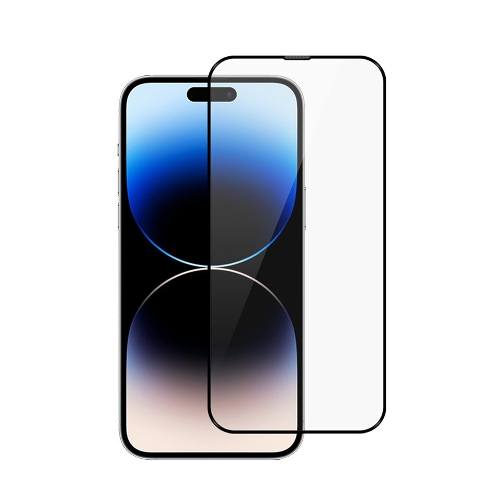 1 Packs Screen Printing Full Screen Black Edge Tempered Glass Screen Protector for iPhone 14 Pro