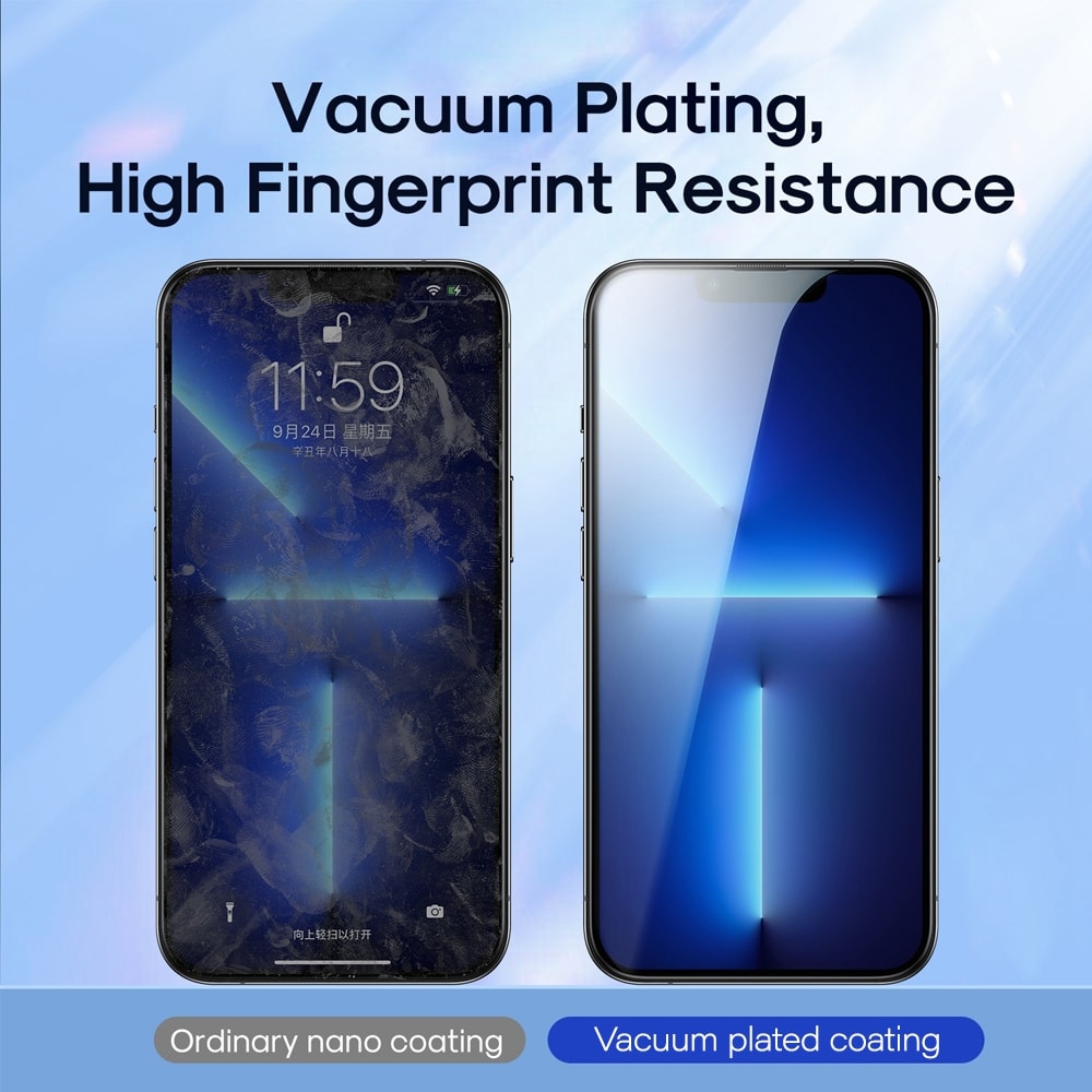 1 Packs Screen Printing Full Screen Black Edge Tempered Glass Screen Protector for iPhone 14 Pro Max