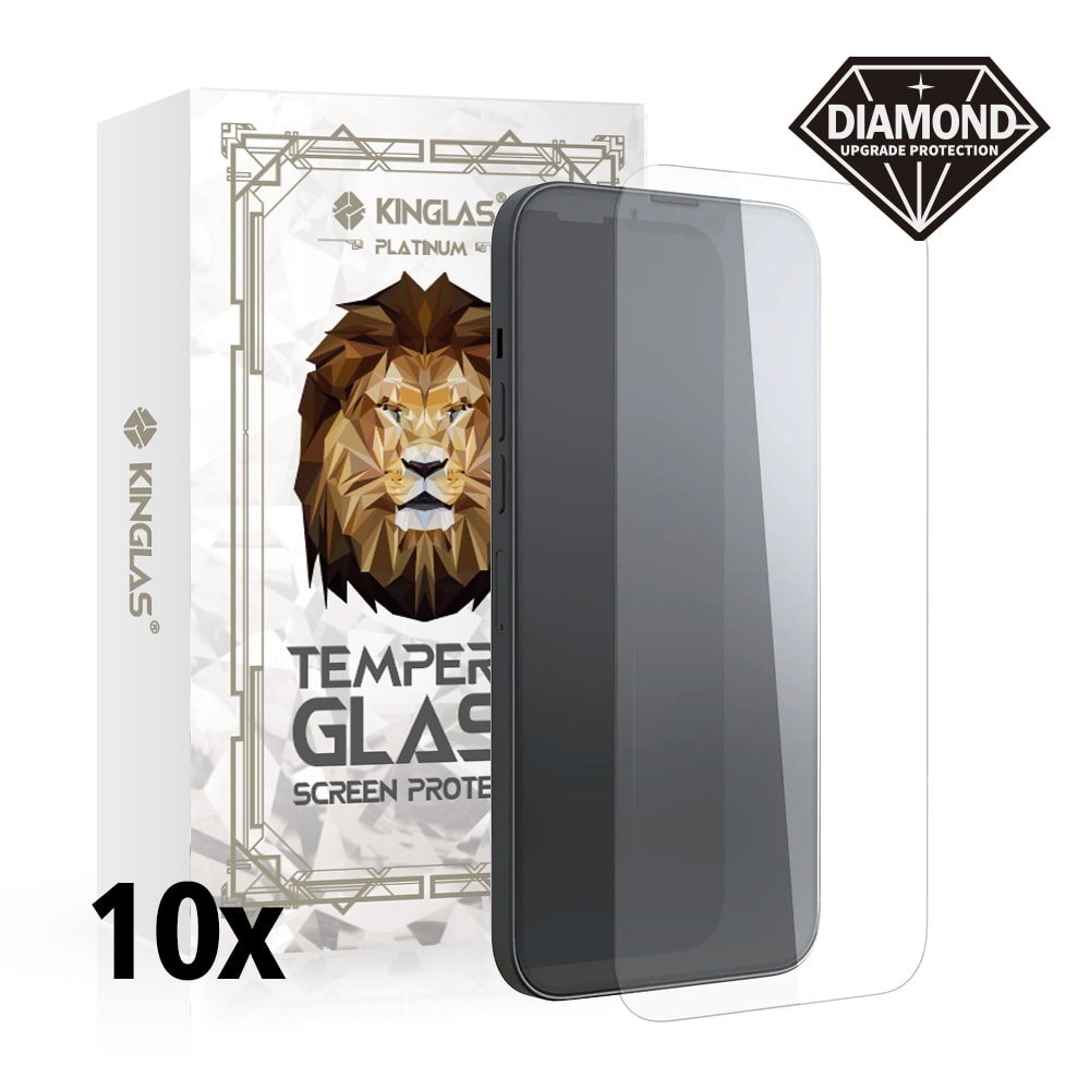 10 Packs Tempered Glass Screen Protector For iPhone 14 Pro Max (Diamond Glass & Japan Glue Upgrade)