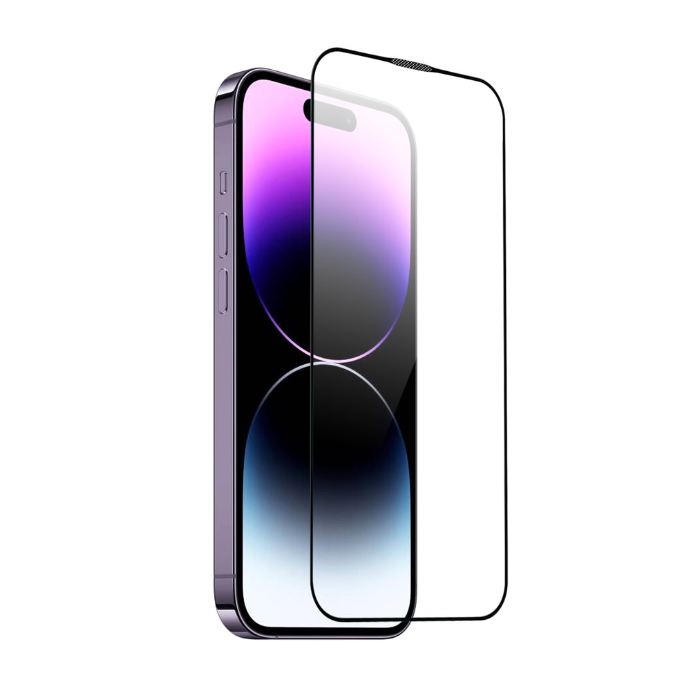 5 Packs Screen Printing Full Screen Black Edge Tempered Glass Screen Protector For iPhone 14 Pro Max