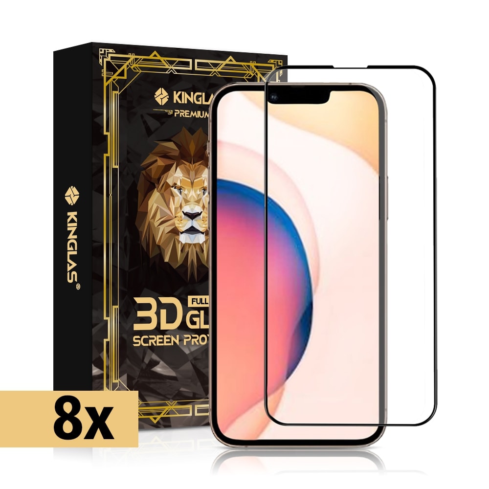 8 Packs Full Coverage Tempered Glass Screen Protector For iPhone 14 Pro