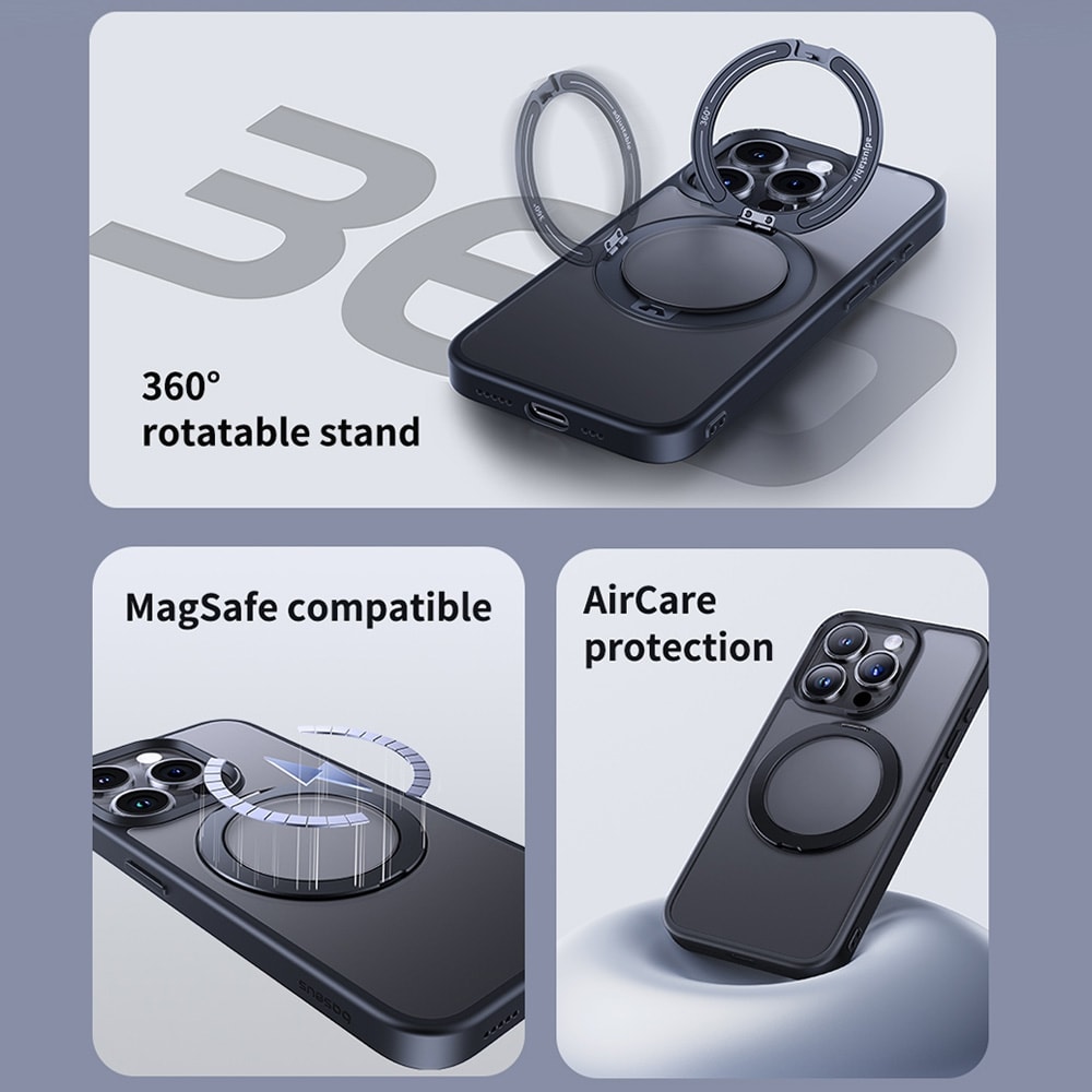 Baseus CyberLoop Series Magnetic Phone Case for iPhone 15-Frosted Black