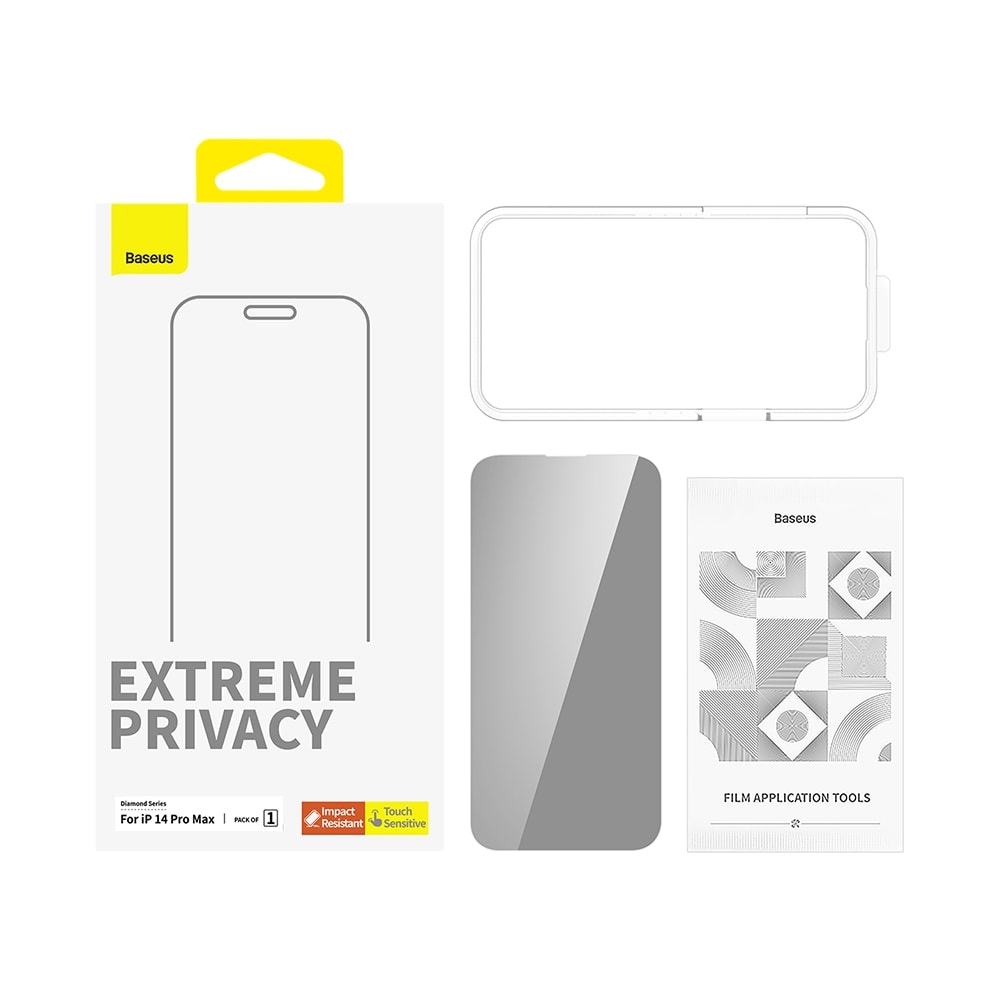 Baseus Diamond Series Privacy Protection All-Tempered-Glass For iPhone 14 Pro Max