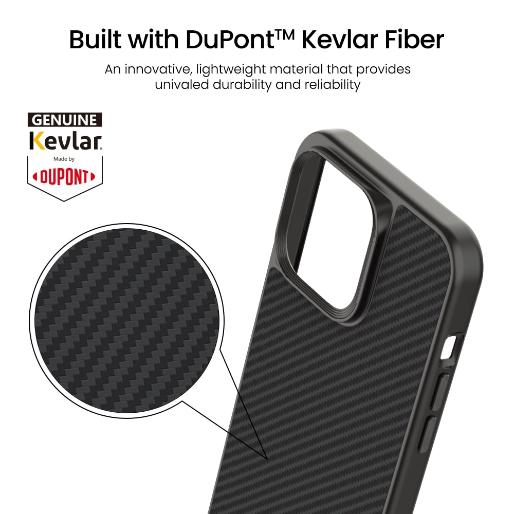 Collisionand Shockproof Tpu Soft Kevlar Magnetic Phone Case For Iphone 15 Pro-Black