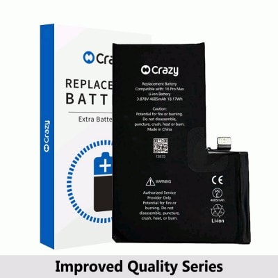 Crazy Improved Quality-iPhone 16 Pro Max Replacement Battery with Adhesive Strips 4685mAh