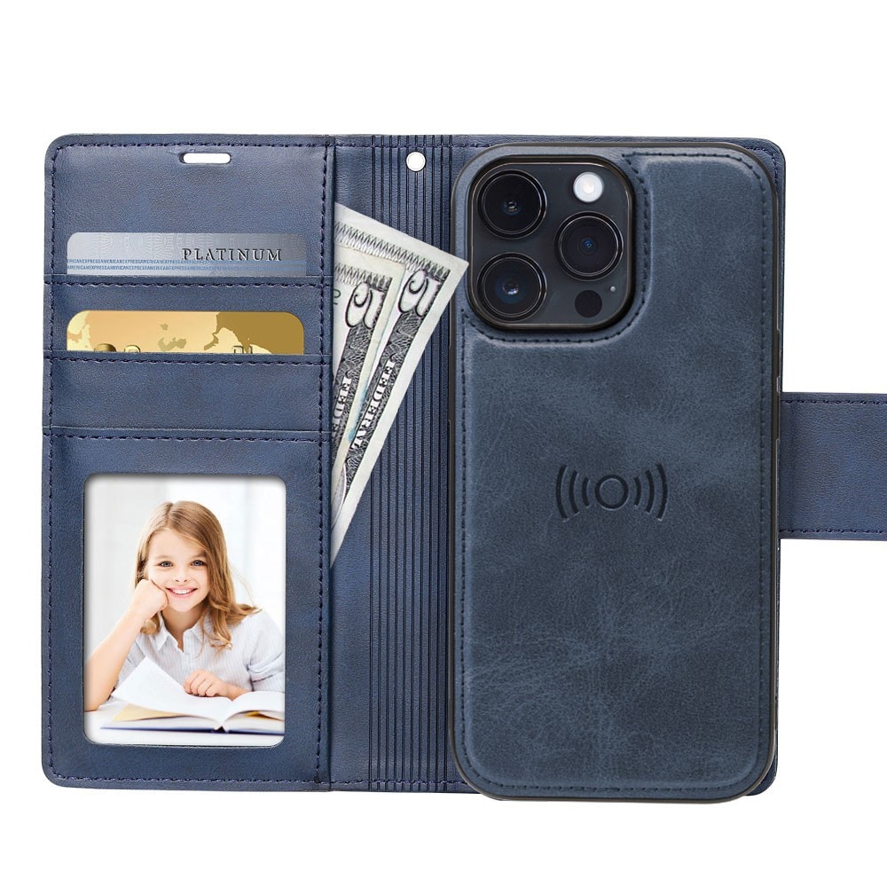 Hanman 2 in 1 Detachable Magnetic Flip Leather Wallet Cover Case for iPhone 13 / 14