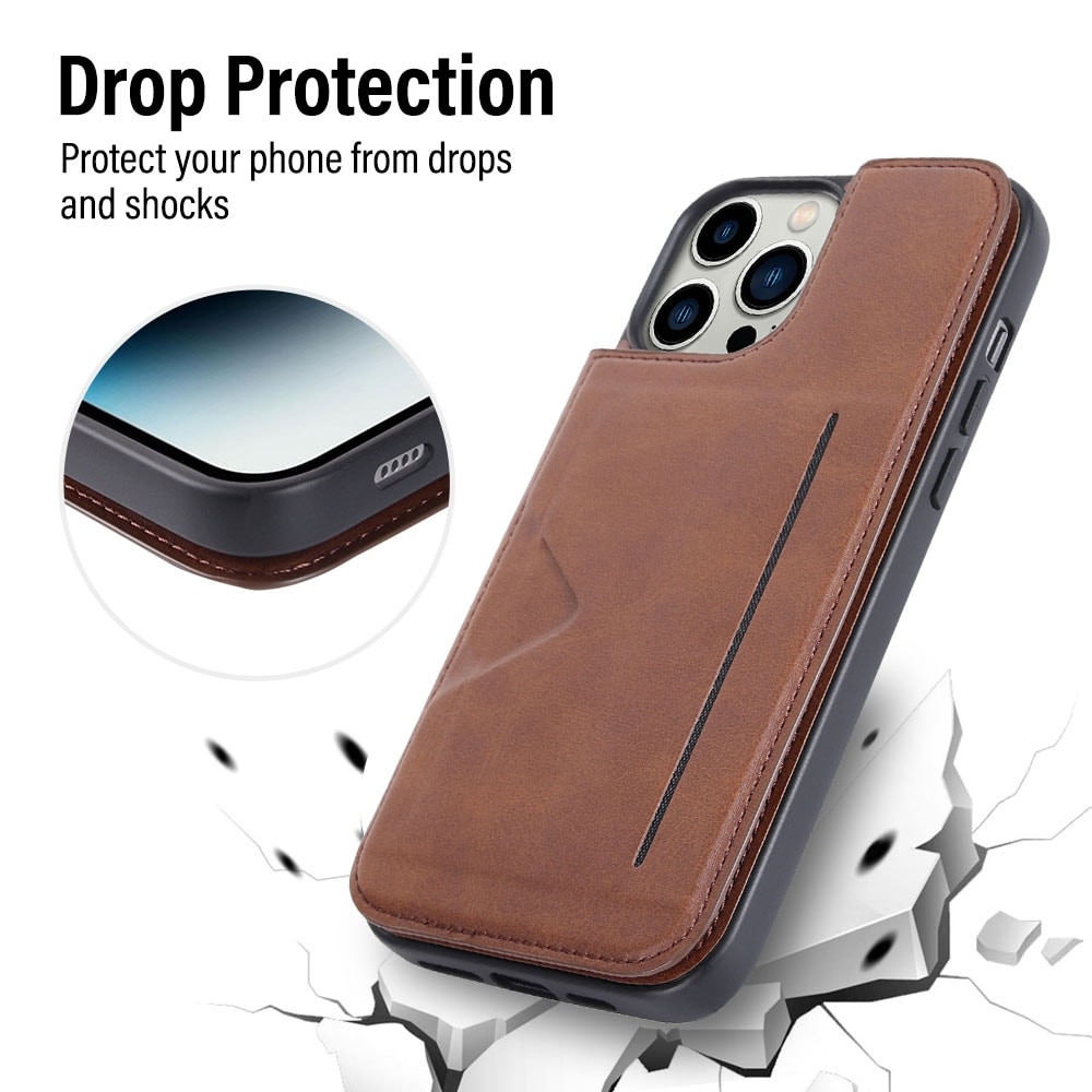 Hanman Back Flip Leather Wallet Shockproof Cover Case for iPhone 14