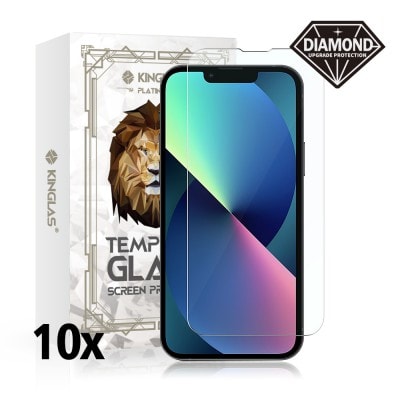 Kinglas 10 Packs Tempered Glass Screen Protector For iPhone 13 / 13 Pro / 14 / 16E (Diamond Glass & Japan Glue Upgrade)