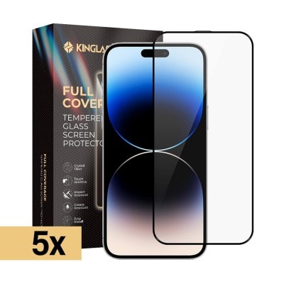 Kinglas Full Screen Black Edge Tempered Glass Screen Protector for iPhone 16 Pro