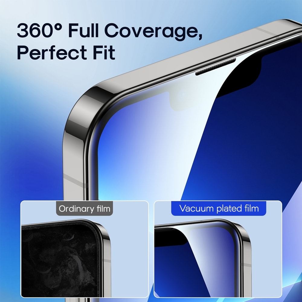 Kinglas Screen Printing Full Screen Black Edge Tempered Glass Screen Protector for iPhone 15 Pro