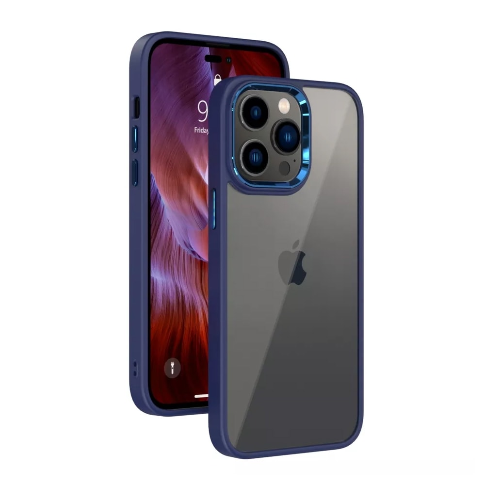 Metal Camera Lens Protection Clear PC Shockproof Case Cover for iPhone 14 Pro