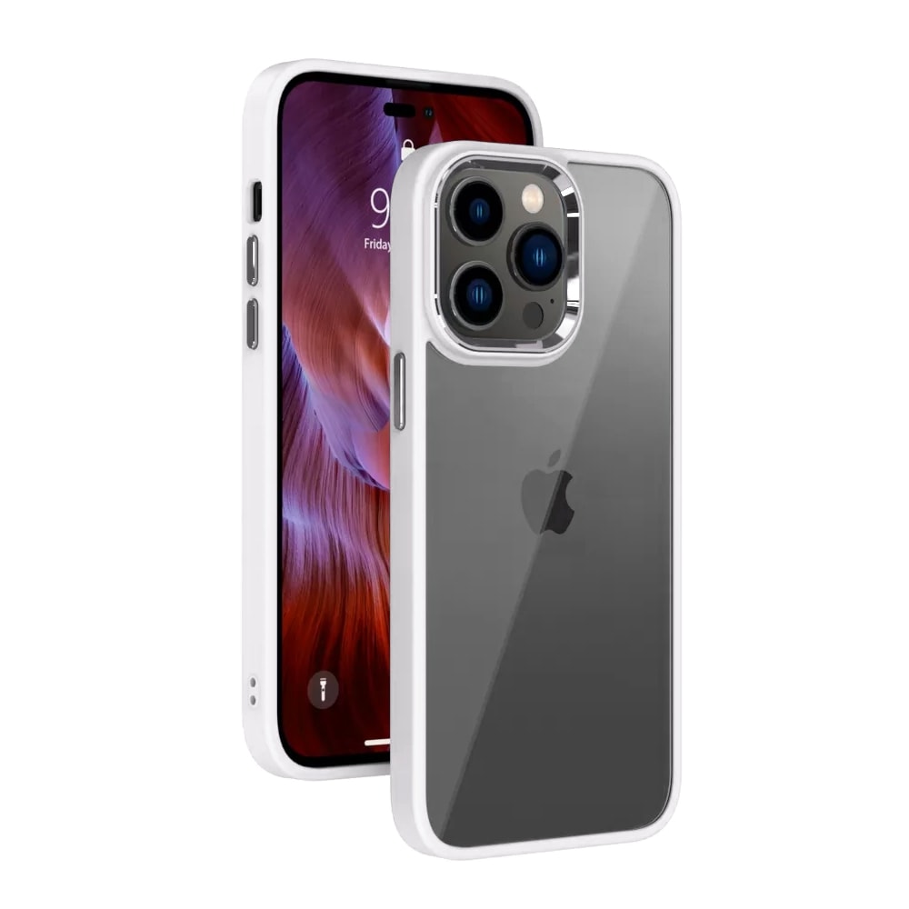 Metal Camera Lens Transparent Protection Shockproof Case Cover for iPhone 14 / 13