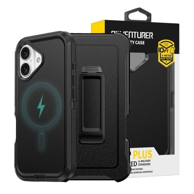 Shockproof Robot Armor Hard Plastic Case with Belt Clip Magnetic Ring for iPhone 16 Plus