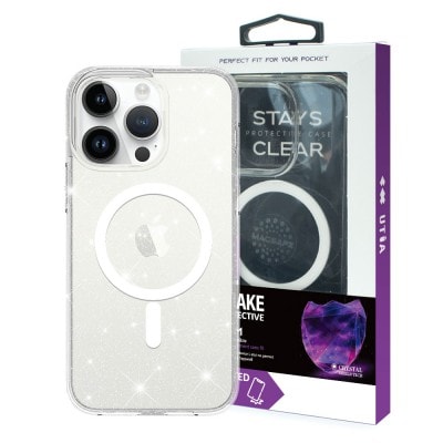 Ultimake Glitter Shockproof Transparent Magsafe Cover Case for iPhone 15 Pro Max-Shiny Clear