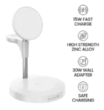 MVR 3-in-1 Wireless Charger – White DC-4W | Multi-Device Charging with Compact Design - Image 2