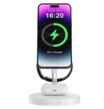 MVR 3-in-1 Wireless Charger – White DC-4W | Multi-Device Charging with Compact Design - Image 4